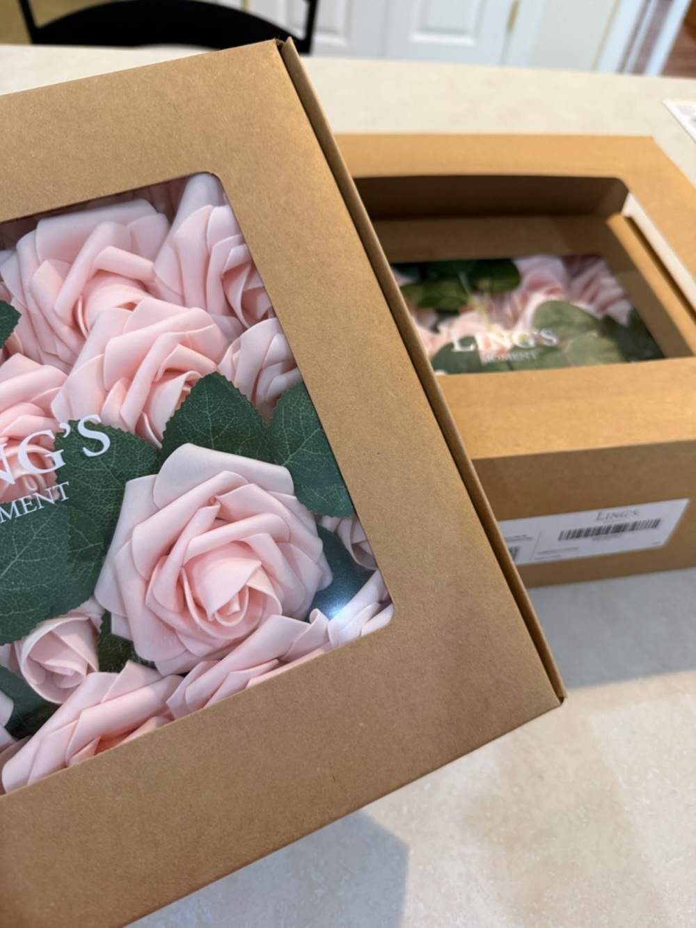 Ling's Moment Beautiful Soft Pink Faux Rose Wired Stems. Wedding Decor - Picture 4 of 12